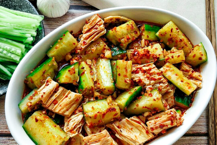 Smashed Cucumber Yuba Salad